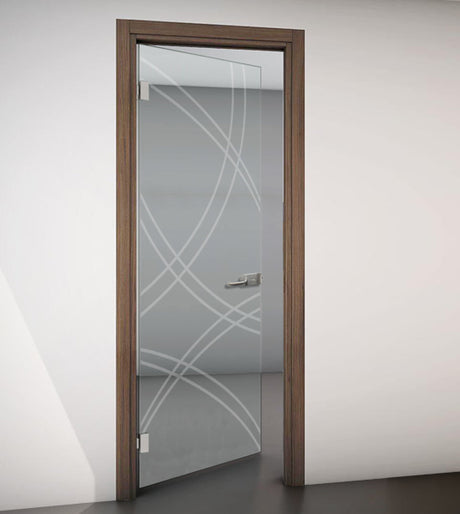 porta in vetro con disegno evo astratto